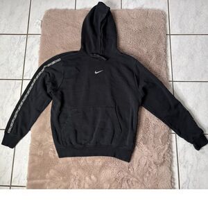 Nike Sportswear Men's Size M Swoosh Fleece Pullover Hoodie Black/Silver DQ1937